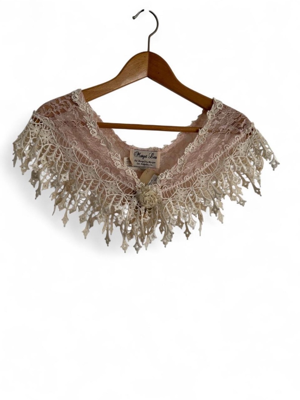 VTG Design by Margot Lea Pink Lace Bertha Collar Capelet One Size NWT 1997 USA